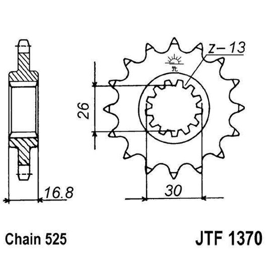 Reťazové koliečko JT JTF 1370-16RB 16T, 525